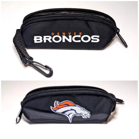 Denver Broncos NFL Football Nylon Coin Purse Soft Zippered Pouch with Belt Clip Cover