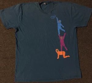Vtg Intel Faded Software Promo Shirt XL Internet Abstract Apple Grunge 90s Y2K - Picture 1 of 16