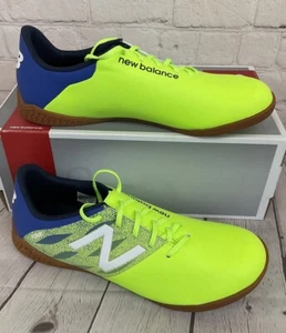 New Balance JSFUDITP Boy's Indoor Soccer Shoes Color Lime Green Blue US Size 6 M - Picture 1 of 13