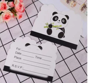 Panda Invitation Card Zoo Animal Children Birthday Party Invite Super Cute 10pcs - Picture 1 of 11