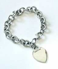 Heart Charm Chain Silver Bracelet