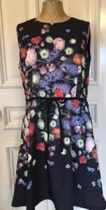 Ted Baker London Izobela Kensington Floral Shift Dress - Size 5 USA 12 Black - Picture 1 of 12