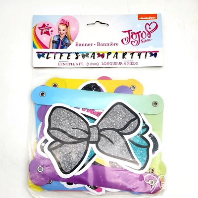 JoJo Siwa "Life's A Party!" 6 Foot Party Banner Decoration Nickelodeon FREESHIP! - Image 1 of 3