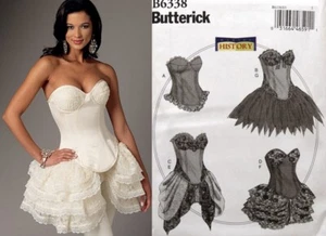 Costume Butterick B6338 storico vittoriano corsetto gonna modello cucito taglia 6~22 - Foto 1 di 5