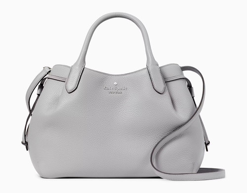Nuova borsa grande Kate Spade Dumpling pelle ciottoli grigio montagna con dust bag