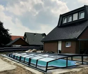 PoolSet GFK Schwimmbecken 8,5 X 3,7 X1,5 Italy Bologna mit Überdachung Prestige - Bild 1 von 32