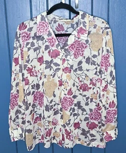 Camisa Blusa Vintage Floral Transparente de Gasa 2X 3X Casa Abuela Núcleo Romance - Imagen 1 de 6