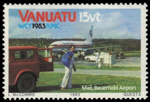 VANUATU 360 - World Communications Year "Bauerfield Airport" (pa93082) Cover
