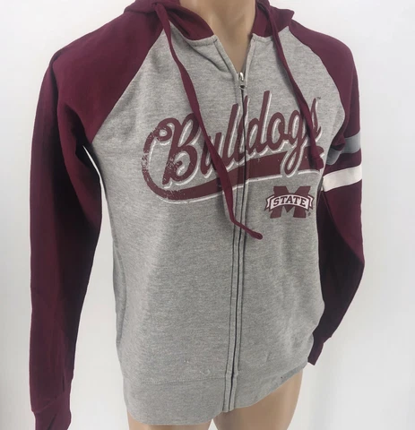 NWT NCAA Mississippi State Bulldogs College Red Classic Hoodie Zip Sweatshirt Cover