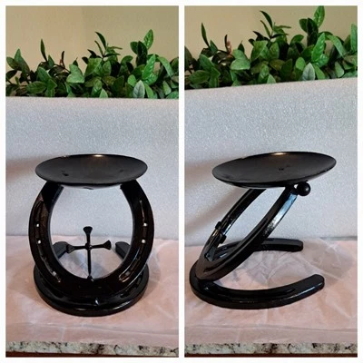 Quemador candelabro herradura Bronco diamante hierro negro ecuestre occidental Foto 1 de 4