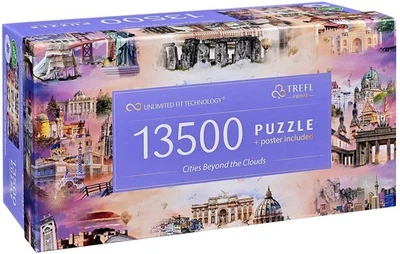 NEW Trefl Jigsaw Puzzle 13 500 Pieces 14+ Ages UFT Cities Beyond the Clouds - Image 1 of 2
