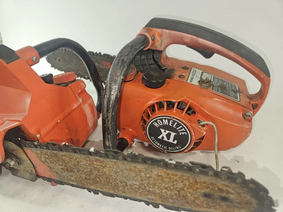 TWO HOMELITE XL CHAINSAWS HAVE COMPRESSION #105072 #105074 Good Projects! - Image 1 of 4