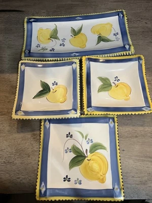 Set/4 JCP Penney Home Collection Italian Lemon/ Fruit Serving Set - Image 1 of 4