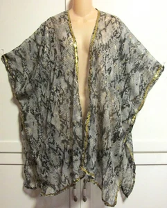 Bauchtanz Coverup Sonoma - grau schwarz gold Akzente mit Paillettenbesatz - Einheitsgröße - Bild 1 von 8