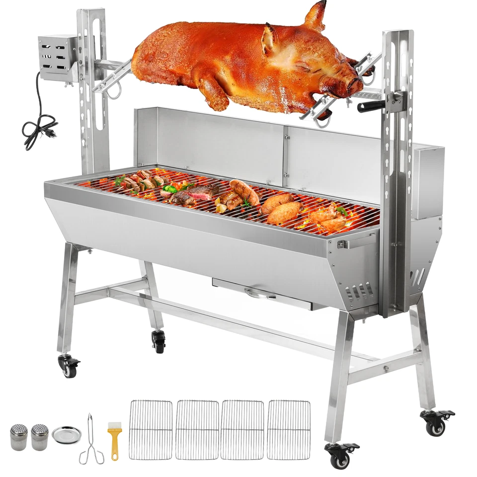 35''/46'' Stainless Steel Rotisserie Grill,40W Electric Pig Roaster Rotisserie - Image 1 of 1