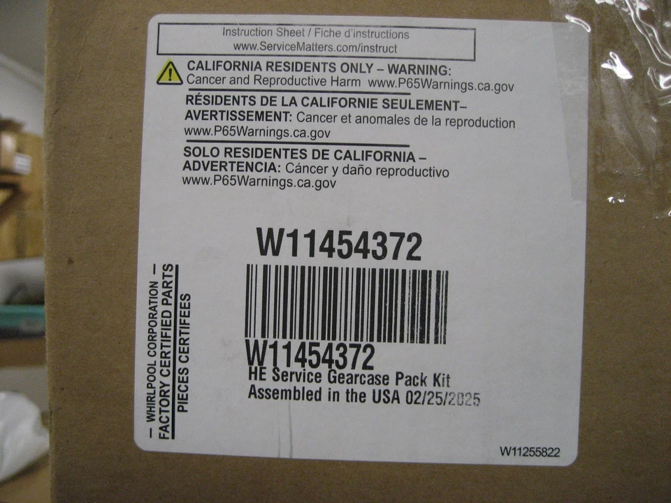 Nueva caja de cambios OEM Whirlpool W11454372 JMR1 Foto 1 de 1
