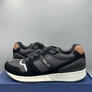 Polo Ralph Lauren Train 100 Entrenadores Negro Gamuza Zapatos Informales Reino Unido 10 UE 44 EE. UU. 11 - Imagen 1 de 9