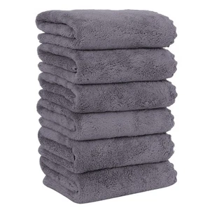 6 Pack Premium Hand Towels - Quick Drying - Microfiber Coral Velvet Highly Ab... - Picture 1 of 7