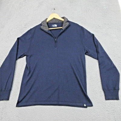 Suéter North Face Para Hombres Medio Azul Media Cremallera Pullover Mezcla de Lana Aire Libre Senderismo Foto 1 de 4