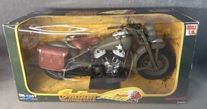 New-Ray Indian Motorcycle, DIE-CAST, Scale 1:6, Olive Green Military 53623 New - Picture 1 of 12