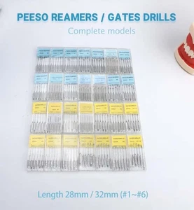 Dental Peeso Reamers/Gates Drills for Engine Use Endo Stainless Steel 28/32mm - Picture 1 of 33
