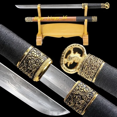 Sable cabeza anillo Dao dinastía Han 环首汉刀 espada KUNGFU afilada china plegada de acero Foto 1 de 4