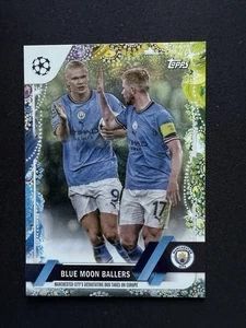 ERLING HAALAND KEVIN DE BRUYNE /75 Blue Moon Ballers 2022-23 Topps Treble Year - Picture 1 of 10