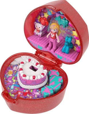 Polly Pocket 80th Anniversary Jewelry Box Compact Playset with Doll, Balloon Pet - Image 1 of 4