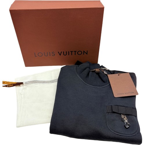 LOUIS VUITTON（LV） Felpa originale LOUIS VUITTON taglia:L con ciondolo Cadena cotone nero #36636824
