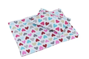 Linge de lit poupée motif cœurs grands – jouet textile enfant - Imagen 1 de 3
