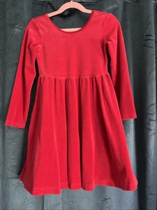 Hanna Andersson Girls Red Twirl Dress Sz 5 / 120cm Long Sleeve - Picture 1 of 10