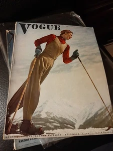 Vogue Dec 15 1937 Frissell Ski Champion  Duchess Of Windsor Beaton Schiaparelli - Imagen 1 de 19