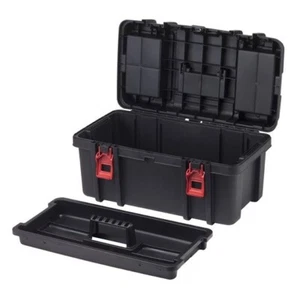 22 Inch Tool Organizer Box Tool Storage Impact Resistant Tool Chest Metal Lid - Picture 1 of 7