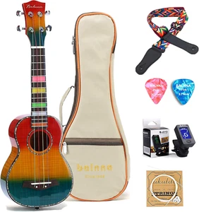 Soprano Ukulele (21 Inch) Traditional Hawaiian Guitar High-Gloss Uke, Maple Wood - Picture 1 of 12