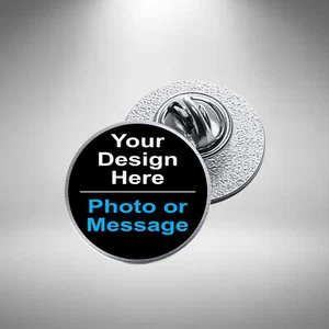 Personalised Lapel / Pin Badges Bespoke Logo Pins 25mm Diameter Non-Domed - Picture 1 of 19