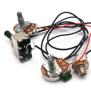 Electric Guitar Wiring Harness Kit 3 Way Toggle Switch 1 Volume 1 Tone 500K Pots - Picture 1 of 7