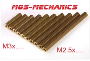 10 Abstandshalter M2 M2.5 M3 oder M4 aus Messing versch. Längen bis 80 mm - Bild 1 von 2