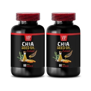 semi di chia - OLIO DI SEMI DI CHIA - acidi grassi omega-3 2 Bottiglie 120 Capsule Morbide - Foto 1 di 12