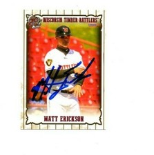 Matt Erickson signed autographed 2019 Wisconsin Timber Rattlers team card c