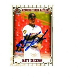 Matt Erickson signed autographed 2019 Wisconsin Timber Rattlers team card c