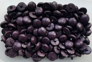 20mm 32L Deep Dark Purple Leather Effect Aran Football Shank Button Buttons W157 - Picture 1 of 1