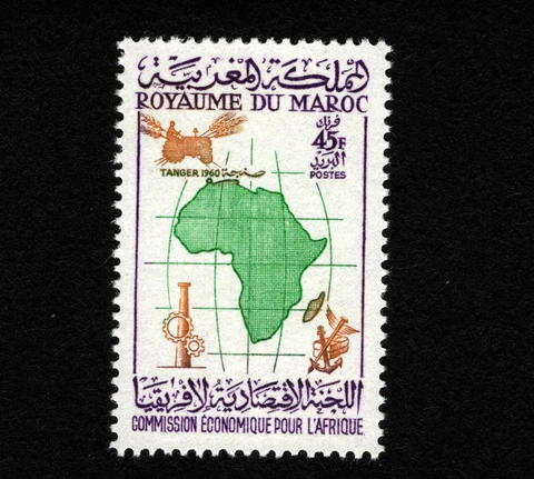 OPC 1960 Morocco 45f Africa Map Sc#35 MNH Cover