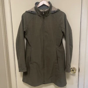 REI ize M softshell hooded fleece lined water resistant jacket Army Green - Picture 1 of 14