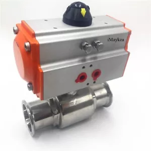 3" Stainless Steel 316 Clamp OD 91mm Ferrule Type Sanitary Pneumatic Ball Valve - Picture 1 of 6
