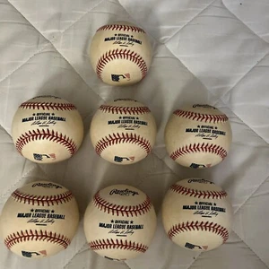 7 New Baseballs (Allen Selig) Commentating 9/11/01 🇺🇸Baseballs are discolored - Picture 1 of 4