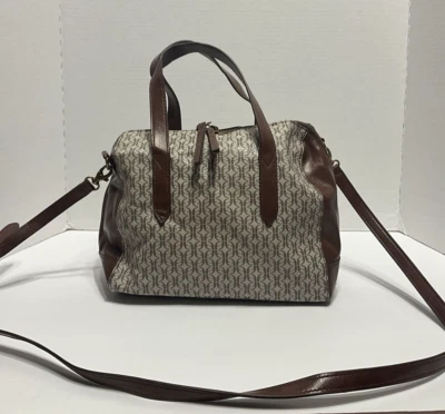 Bolso de mano/cartera Fossil Sydney SHB291 con estampado de logotipo - tostado y marrón Foto 1 de 4