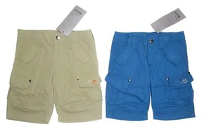 Shorts Cargo Trousers Children's Boy's Adjustable Turquoise Blue Beige 80 - 110 - Picture 1 of 5