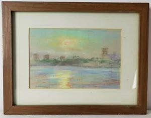 1981 Pastel "The Jersey Palisades - Sunset" Signed Charles Grossman (10" x 13") - Picture 1 of 8