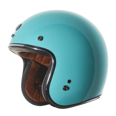 Torc T50 3/4 Open Face Cafe Retro Motorcycle Helmet Gloss Robin Egg Blue X Large - Image 1 of 4