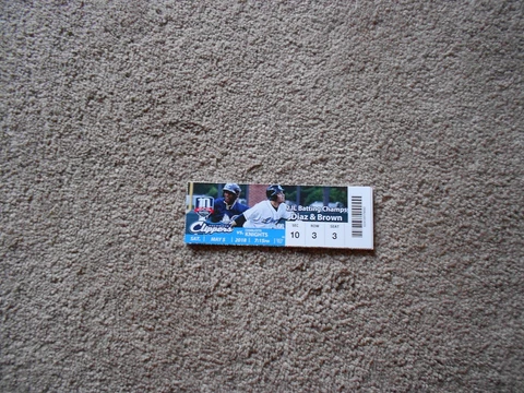 2018 Columbus Clippers Minor League Baseball Ticket Yandy Diaz Jordan Brown Cover